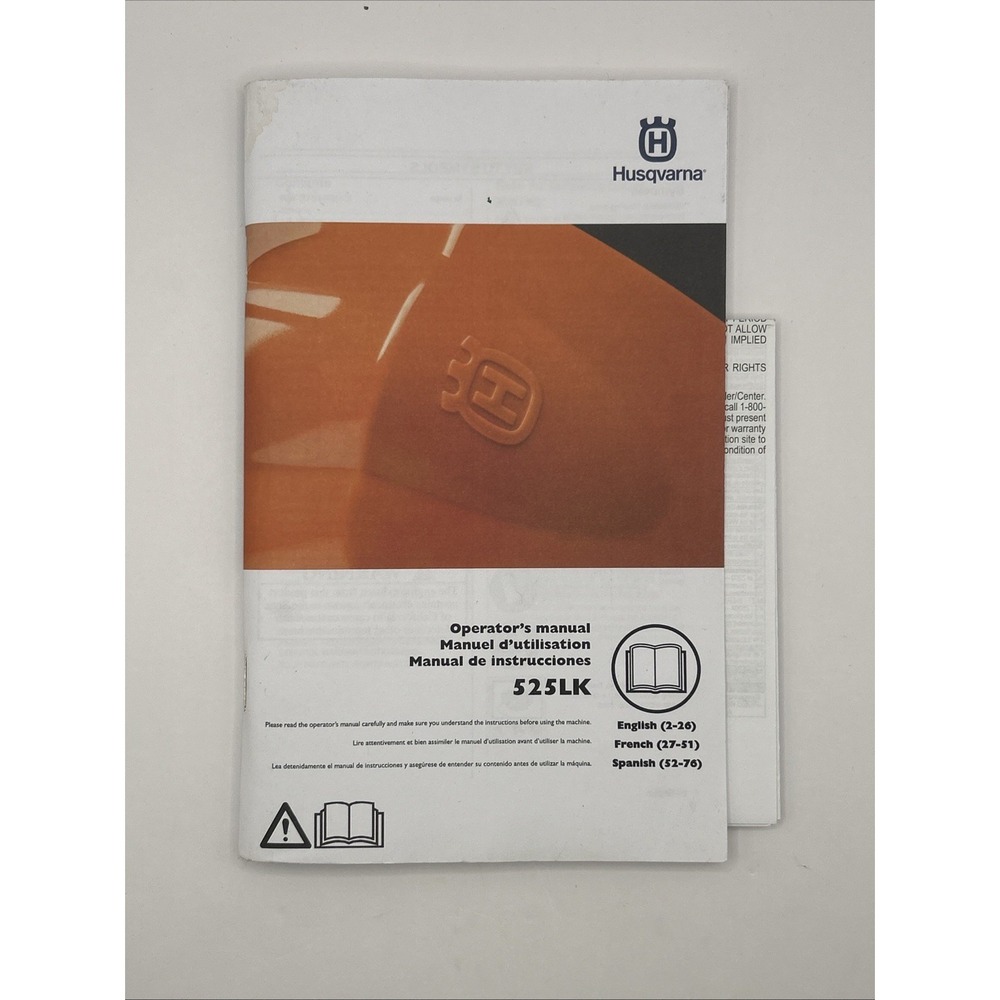 Husqvarna 525LK Operator's Manual OEM Trimmer Guide English French Spanish